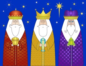 Three Wise Men Bearing Gifts to Christ